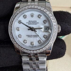 Rolex Datejust - Cravejado/ Prata