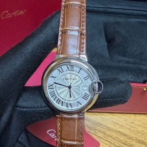 Cartier Ballon Bleu - Couro Marrom/Date