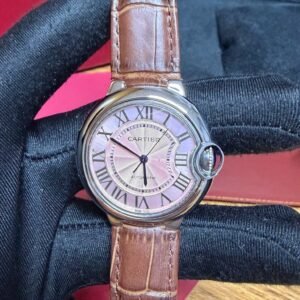 Cartier Ballon Bleu - Rose/ Couro Marrom