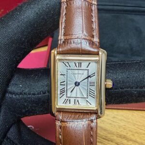 Cartier Tank Louis- Couro Marrom