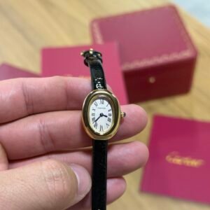 Cartier Baignoire Mini - Couro Preto