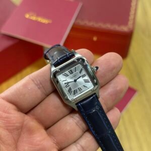 Cartier Santos-Dumont - Prata / Azul Marinho